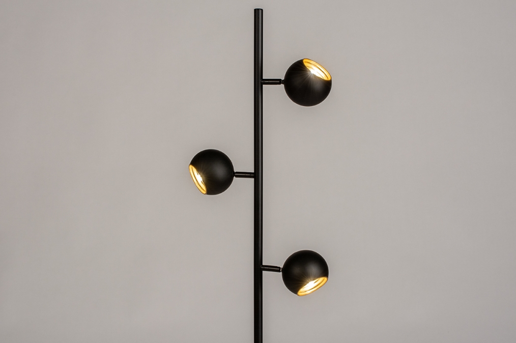 Vloerlamp 74113: modern, retro, metaal, zwart #0