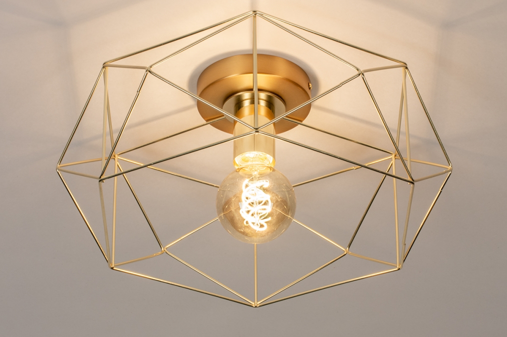 Plafondlamp 74270: modern, messing, metaal, goud #0