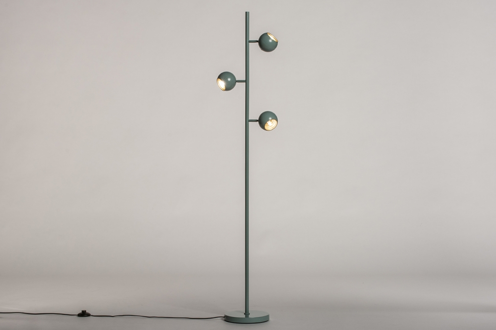 vluchtelingen Australische persoon officieel Staande Lamp 74446: Modern, Retro, Metaal, Groen