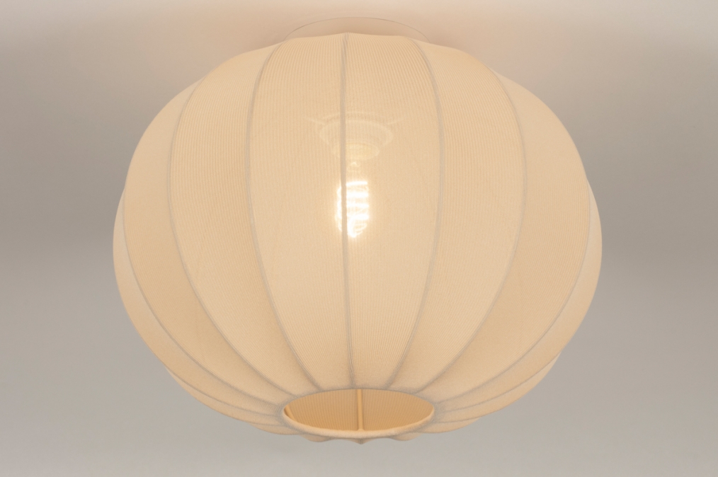 Plafondlamp 74455: landelijk, modern, stof, beige #0