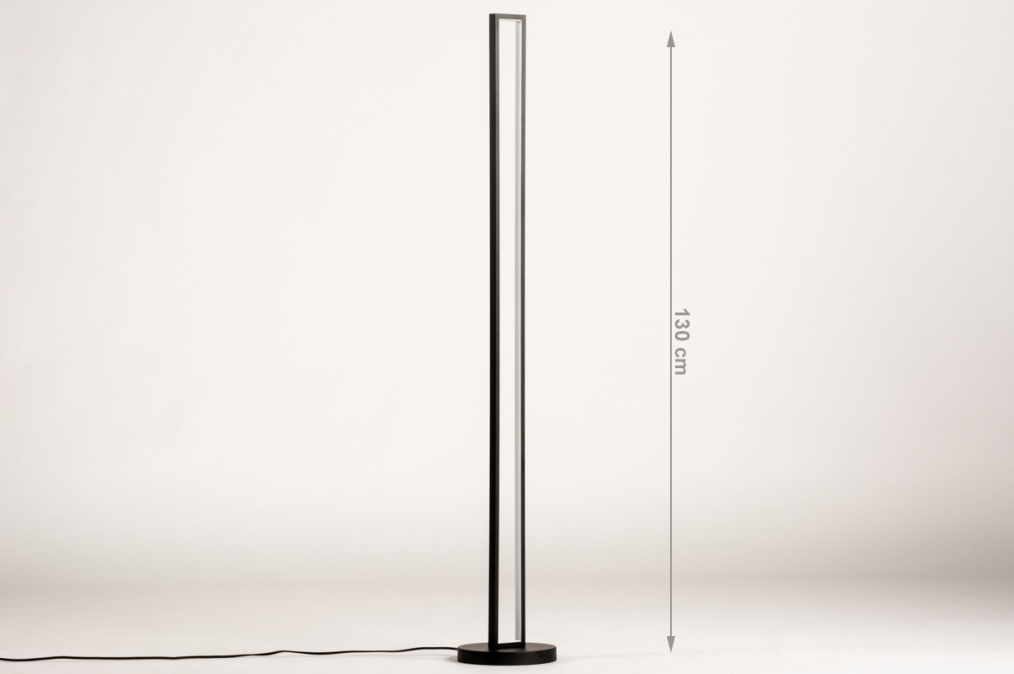 niveau Kast Triatleet Vloerlamp 74536: Design, Modern, Metaal, Zwart