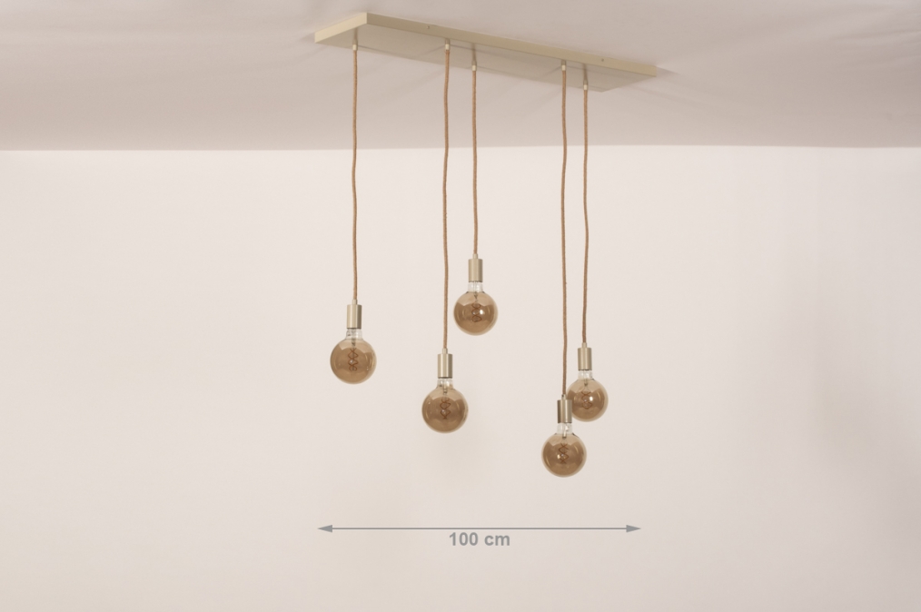 Modern, Laendlich, Metall, Beige Pendelleuchte 74574: