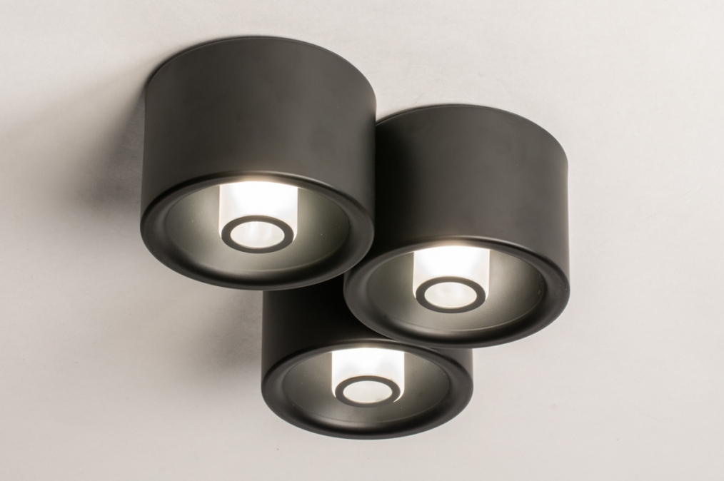 Plafondlamp 74584: design, modern, metaal, zwart #0