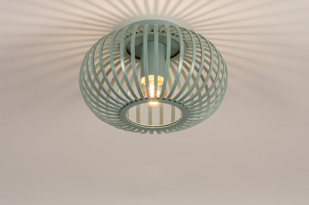 Plafondlamp 74622: modern, retro, metaal, groen #0