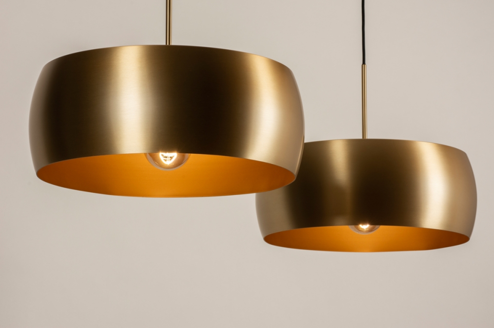 Staan voor Elektropositief tolerantie Hanglamp 74647: Design, Modern, Eigentijds Klassiek, Messing