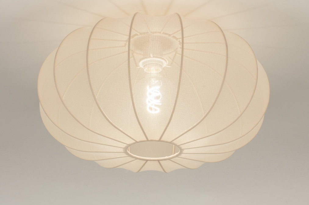 Plafondlamp 74686: landelijk, modern, stof, beige #0