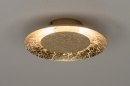 Foto 11606-1: Goldene Deckenlampe mit LED-Beleuchtung, kann auch als goldene Wandlampe verwendet werden