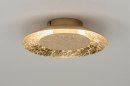 Foto 11606-2: Goldene Deckenlampe mit LED-Beleuchtung, kann auch als goldene Wandlampe verwendet werden