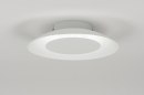 Plafondlamp 11610: modern, metaal, wit, rond #3