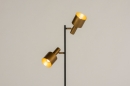 Foto 11663-4: Vloerlamp in zwart en goud met twee verstelbare lampen