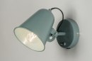 Foto 12010-1: Sfeervolle wandlamp in vintage stijl en zachte kleur groen (zeegroen).