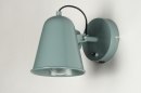 Foto 12010-6: Sfeervolle wandlamp in vintage stijl en zachte kleur groen (zeegroen).