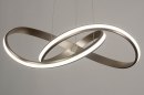 Foto 12420-5: Futuristische led hanglamp in mat staal, dimbaar