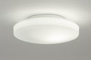 Plafondlamp 12470: modern, glas, wit opaalglas, wit #1