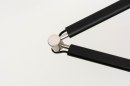 Foto 12500-11: Stoere, robuuste pendellamp in een combinatie van staal met een mat zwarte kleur en voorzien van een witte, stoffen kap.