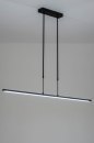 Foto 12661-1: Minimalistische hanglamp voorzien van dimbare led verlichting, uitgevoerd in een mat zwarte kleur.