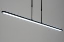 Foto 12661-5: Minimalistische hanglamp voorzien van dimbare led verlichting, uitgevoerd in een mat zwarte kleur.