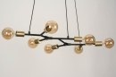 Foto 12977-7: Artistieke hanglamp / fittinglamp voorzien van zeven fittingen.