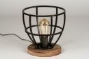 Tischleuchte 12996: Industrielook, modern, coole Lampen grob, Holz #4