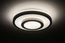 Plafondlamp 13141: modern, glas, wit opaalglas, staal rvs #1