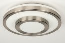 Plafondlamp 13141: modern, glas, wit opaalglas, staal rvs #2