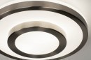 Plafondlamp 13141: modern, glas, wit opaalglas, staal rvs #3