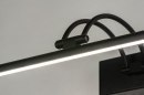 Foto 13150-6: Schilderijlamp / spiegellamp / wandlamp uitgevoerd in mat zwart, voorzien van dimbaar led.