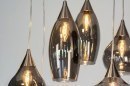 Foto 13152-10: Sfeervolle hanglamp voorzien van zes lampen gemaakt van rookglas, geschikt voor led.