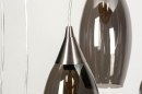 Foto 13152-13: Sfeervolle hanglamp voorzien van zes lampen gemaakt van rookglas, geschikt voor led.
