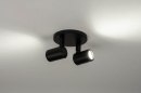 Foto 13159-3: Zwarte badkamer spot voor het plafond met een ronde plafondplaat 