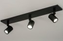 Foto 13162-2: Moderne zwarte opbouwspot voor de badkamer met langwerpige plafondplaat
