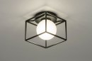 Plafondlamp 13243: industrieel, modern, glas, wit opaalglas #8