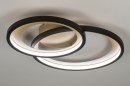 Foto 13264-3: Schitterende plafondlamp voorzien van dimbaar led, uitgevoerd in de kleuren mat zwart en goud. 