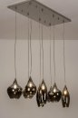 Hanglamp 13688: modern, eigentijds klassiek, glas, staal rvs #1