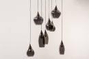 Hanglamp 13688: modern, eigentijds klassiek, glas, staal rvs #8
