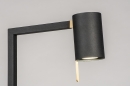 Foto 13778-3: Moderne, verstelbare vloerlamp in mat zwart met messing geschikt voor vervangbaar led.