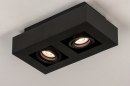 Foto 13784-1: Schwarze, moderne Deckenleuchte mit zwei Spots für austauschbare LED.