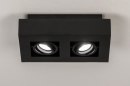 Foto 13784-2: Schwarze, moderne Deckenleuchte mit zwei Spots für austauschbare LED.