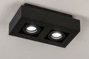 Foto 13784-3: Schwarze, moderne Deckenleuchte mit zwei Spots für austauschbare LED.