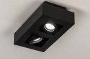 Foto 13784-4: Schwarze, moderne Deckenleuchte mit zwei Spots für austauschbare LED.