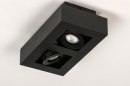 Foto 13784-6: Schwarze, moderne Deckenleuchte mit zwei Spots für austauschbare LED.