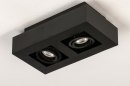 Foto 13784-7: Schwarze, moderne Deckenleuchte mit zwei Spots für austauschbare LED.