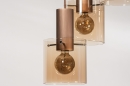 Foto 13876-8: Sfeervolle hanglamp voorzien van drie lichtpunten die van hoog naar laag in een perfecte cirkel hangen, geschikt voor led verlichting.