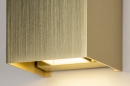 Foto 13935-7: Gouden wandlamp in het vierkant met verstelbare lichtbundels