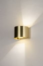 Foto 13936-2: Wandleuchte aus goldfarbenem Metall in halbkreisförmigem Design mit verstellbaren Lichtbündeln