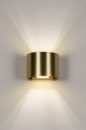 Foto 13936-5: Wandlamp in het goud van metaal in halfrond design met verstelbare lichtbundels