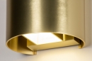 Foto 13936-7: Wandlamp in het goud van metaal in halfrond design met verstelbare lichtbundels