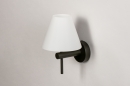 Foto 13937-5: Klassiek model badkamerlamp / wandlamp in zwart witte kleurstelling, geschikt voor vervangbaar led.