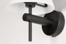 Foto 13937-6: Klassiek model badkamerlamp / wandlamp in zwart witte kleurstelling, geschikt voor vervangbaar led.