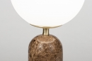 Foto 13987-3: Design tafellamp Globen Lighting in Art Deco stijl met bruin marmer